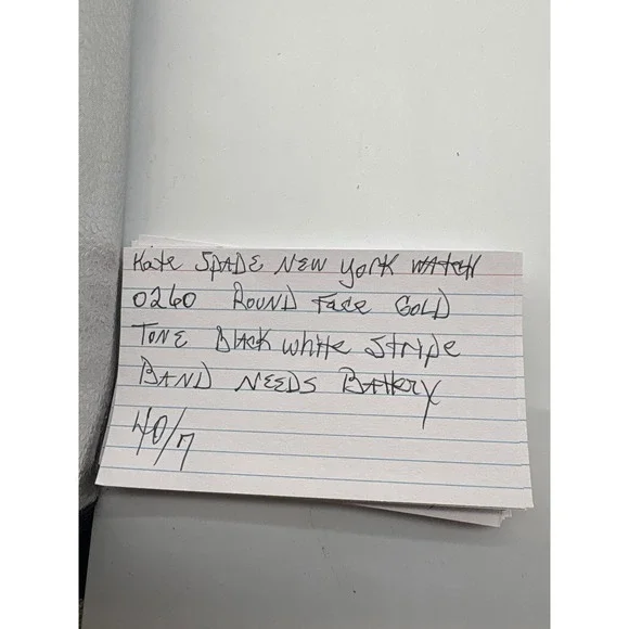 Kate Spade New York Metro Watch 0260 Gold Tone Black White Stripe Leather Band - Picture 2 of 11